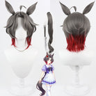 L-email Wig Umamusume: Pretty Derby Rose Kingdom Gray Mixed Red Cosplay Wig Ears Tail
