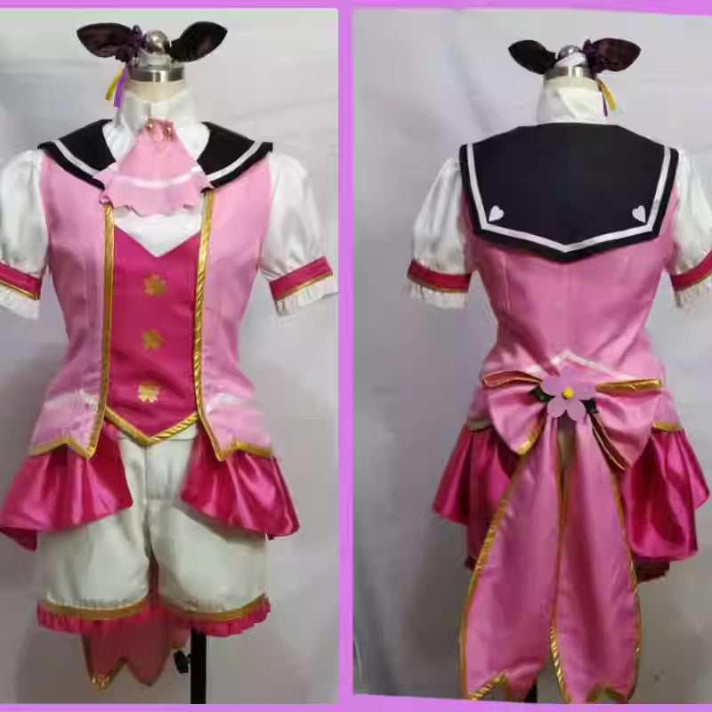 Umamusume: Pretty Derby Sakura Laurel Racing Outfit Cosplay Costume02-L-email Wig