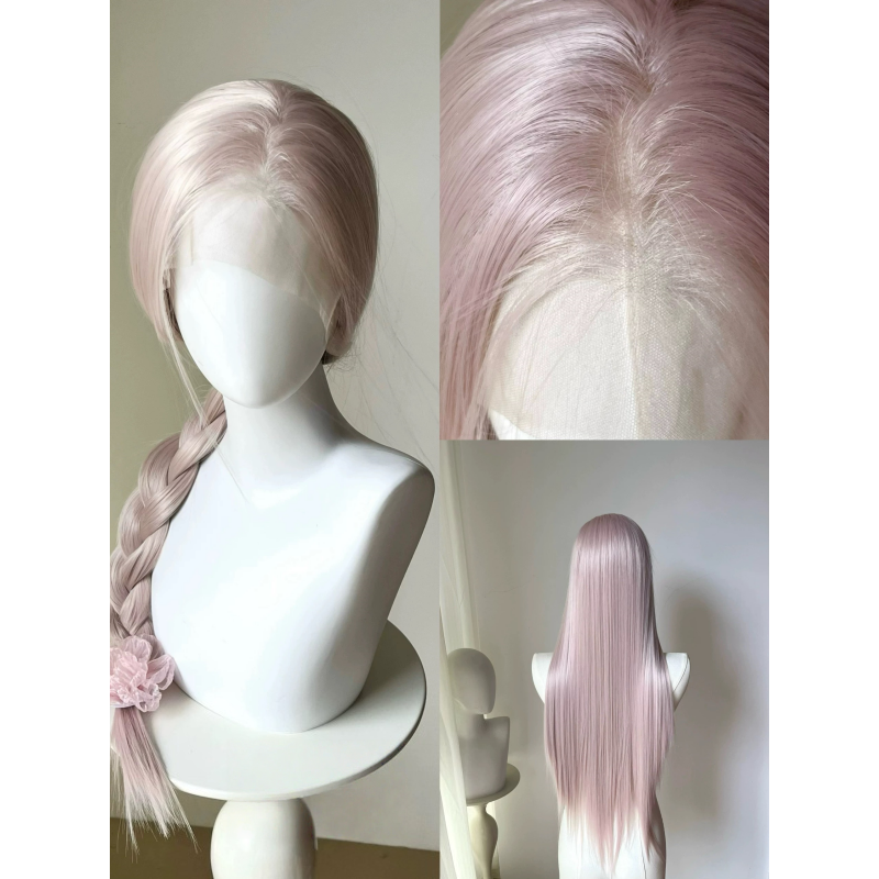 L-emailWigUniversalPinkSeries75-80cmLongStraightFontLaceWig_7
