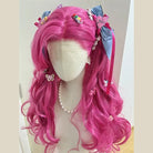 L-email Wig Vivid Hot Pink Large Front Lace Cosplay Wig
