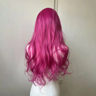 L-email Wig Vivid Hot Pink Large Front Lace Cosplay Wig
