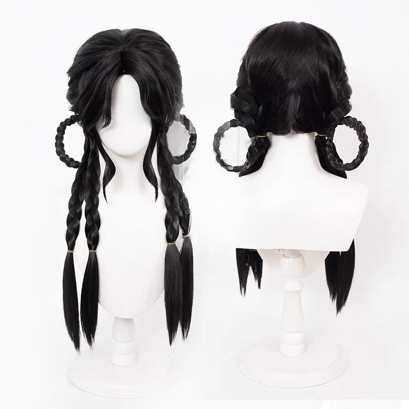 L-emailWigWhereWindsMeetFemaleYoungMasterBlackDoubleBraidsCosplayWig_3