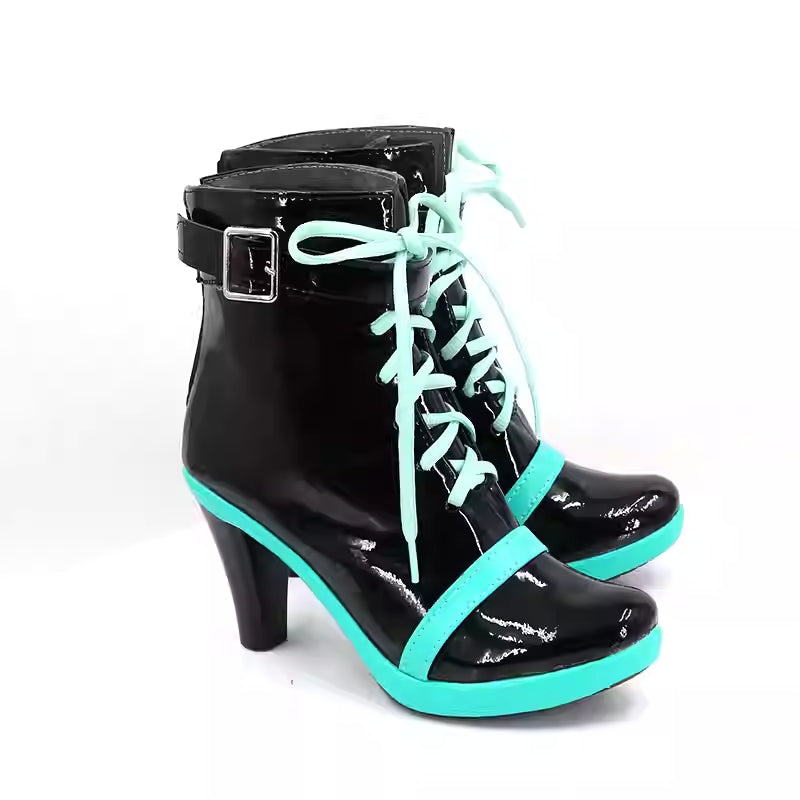 L-email Wig Classic 01 16th Anniversary Black Green Cosplay Shoes