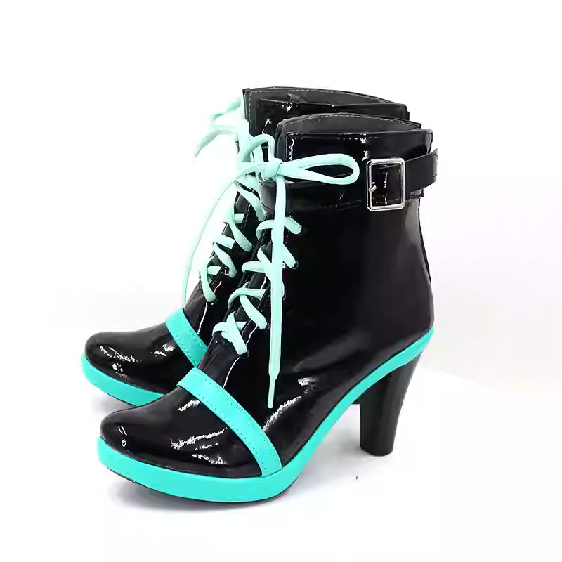 L-email Wig Classic 01 16th Anniversary Black Green Cosplay Shoes