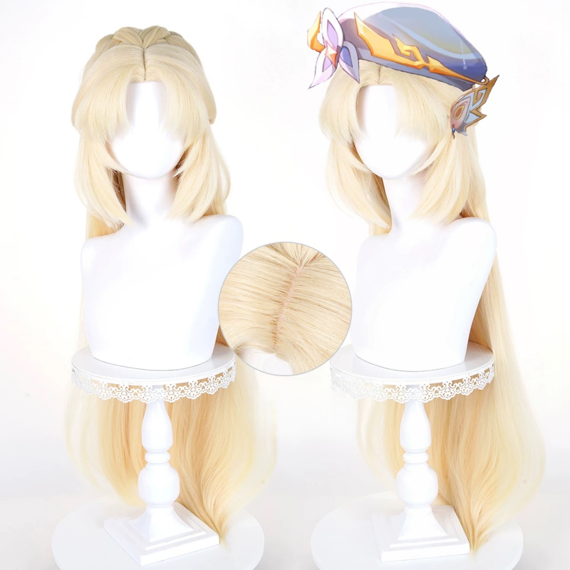 L-email Wig Genshin Impact Nicole Reeyn 100cm Gold Cosplay Wig 01
