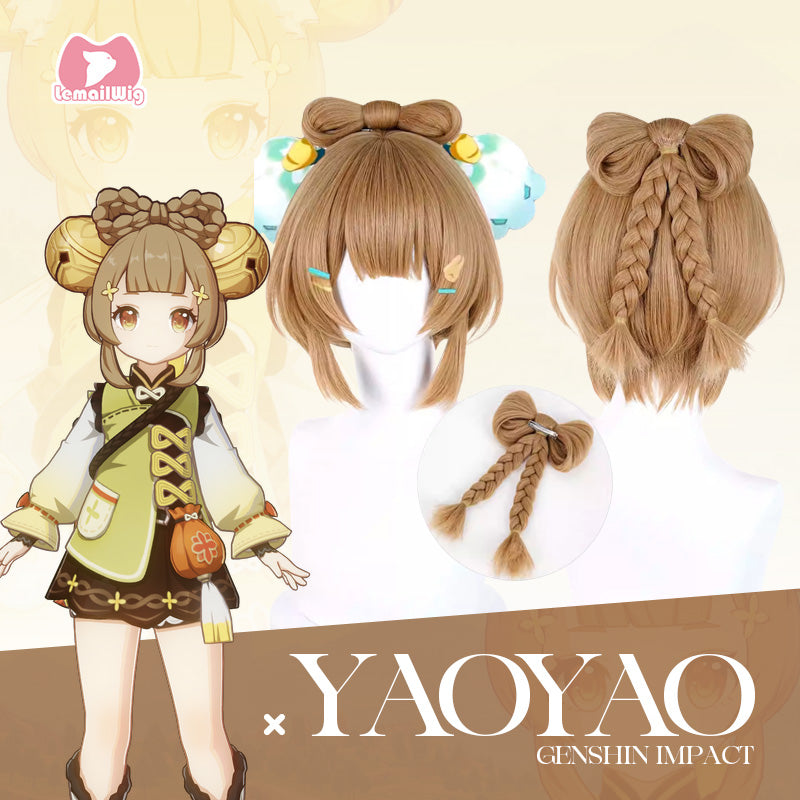 L-email Wig Genshin Impact Yaoyao Brown 30cm Cosplay Wig_