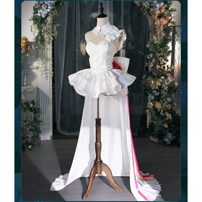 L-email Wig Hatsune Miku Racing Miku 15th Anniversary Rhapsody White Cosplay Costume6