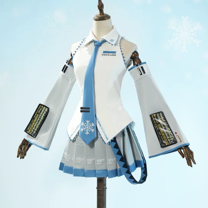 L-email Wig Hatsune Miku Snow Miku Sky Town Leather Cosplay Costume3
