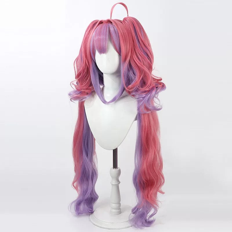 L-email Wig Hololive Kikirara Vivi Pink-purple Gradient 90cm Cosplay Wig
