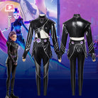 L-email Wig Huntr/X Kpop Demon Hunter Rumi Black Leather Combat Cosplay Costume And Wig Full Set08