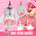 L-email Wig LOL Golden Spatula Ionic Spark Aurora Pink Cosplay Costume Wig Set