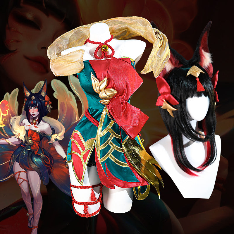 L-email Wig League of Legends After Hours Spirit Blossom Springs Ahri Cosplay Costume And Wig Full Set1