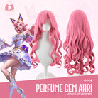 L-email Wig League of Legends Prestige Perfume Golden Spatula Gem Ahri Cosplay Costume Wig 