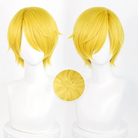 L-email Wig ONE PIECE Vinsmoke Sanji Golden Yellow 30cm Halloween Cosplay Wig 