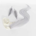 L-email Wig Pretty Derby Oguri Cap Gray 90cm Cosplay Wig And Tail Ears 06