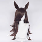 L-email Wig Pretty Derby Rice Shower Brown 75cm Cosplay Wig And Tail Ears 03