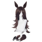 L-email Wig Pretty Derby Rice Shower Brown 75cm Cosplay Wig And Tail Ears 04