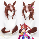 L-email Wig Pretty Derby Tokai Teio Brown Cosplay Wig And Ears Tail01
