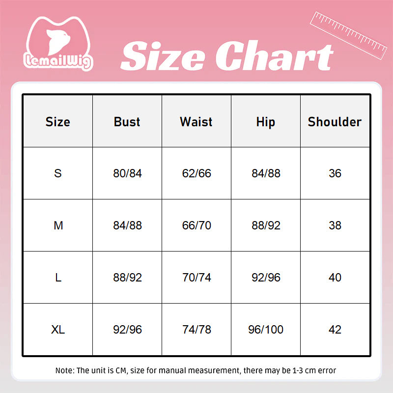 L-email Wig Re:Zero Rem Ram Maid Dress Cosplay Costume