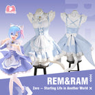 L-email Wig Re:Zero Rem Ram Maid Dress Cosplay Costume