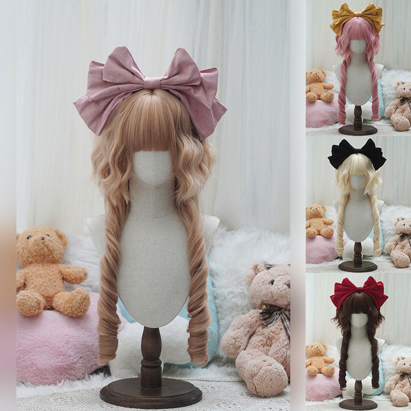 L-email Wig Sweet Lolita Long Curly Wig with Bangs - Synthetic Spiral Ringlet Cosplay Wig