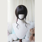 L-email Wig Sweet Lolita Long Twin Pigtail Spiral Curls Black Wig with Bangs - Synthetic Ringlet Cosplay Wig