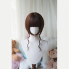 L-email Wig Sweet Lolita Long Twin Pigtail Spiral Curls Brown Wig with Bangs - Synthetic Ringlet Cosplay Wig