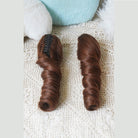 L-email Wig Sweet Lolita Long Twin Pigtail Spiral Curls Brown Wig with Bangs - Synthetic Ringlet Cosplay Wig