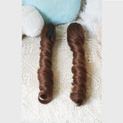 L-email Wig Sweet Lolita Long Twin Pigtail Spiral Curls Brown Wig with Bangs - Synthetic Ringlet Cosplay Wig