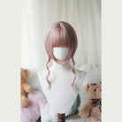 L-email Wig Sweet Lolita Long Twin Pigtail Spiral Curls Pink Wig with Bangs - Synthetic Ringlet Cosplay Wig