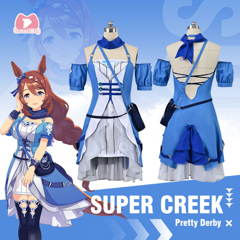 L-email Wig Uma musume: Pretty Derby Super Creek Cosplay Costume