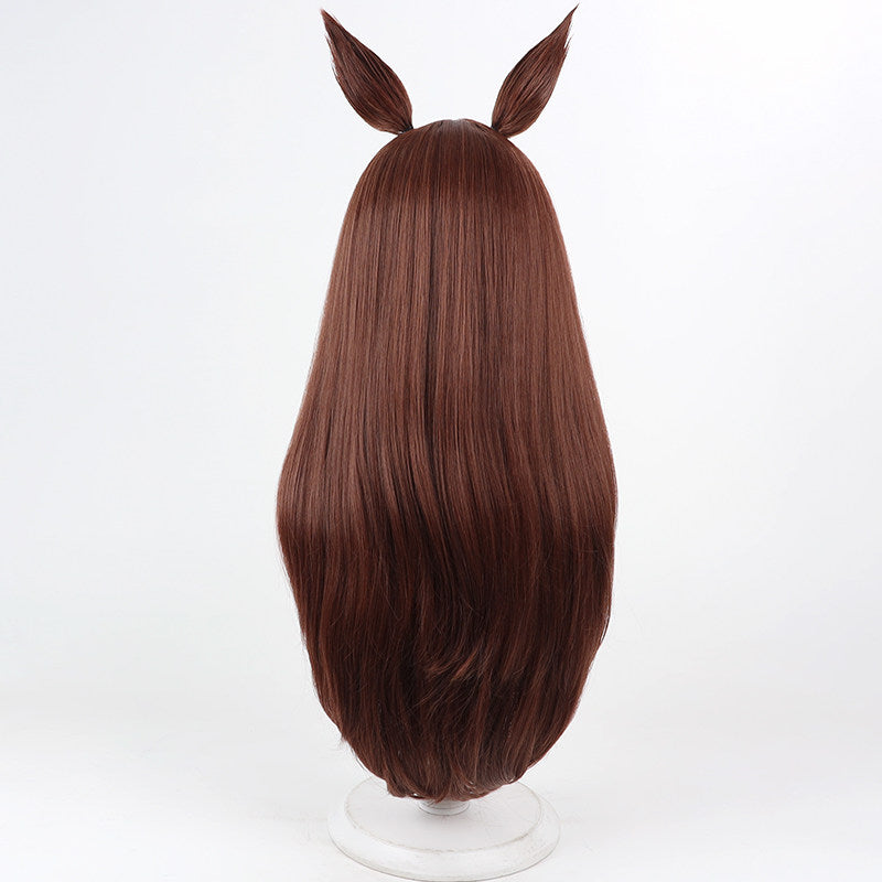 L-email Wig Umamusume: Pretty Derby Gentildonna Brown Cosplay Wig And Tail