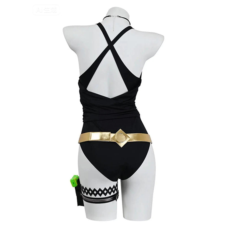 L-email Wig Umamusume:Pretty Derby Gold Ship Black Swimsuit Cosplay Costume