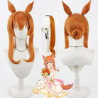 L-email Wig Umamusume: Pretty Derby Mayano Top Gun Wedding Orange Cosplay Waig Ears Tail