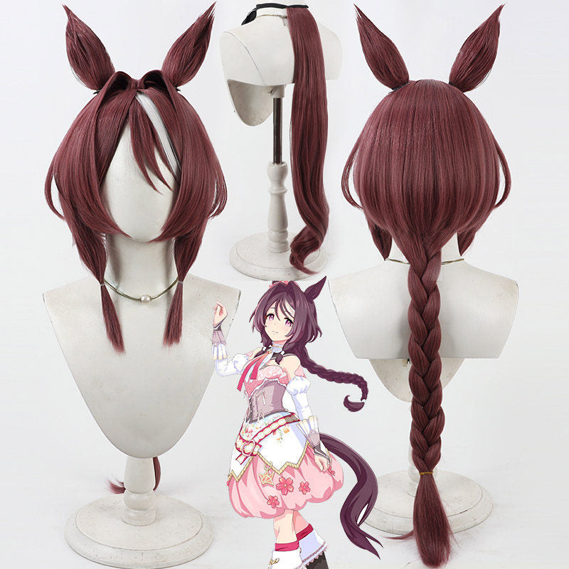 L-email Wig Umamusume:Pretty Derby Sakura Chiyono O Cosplay Wig Tail