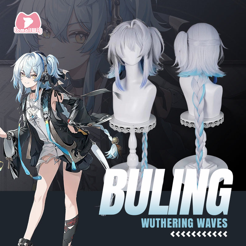 L-email Wig Wuthering Waves Buling Mixed Color Braids Long Cosplay Wig