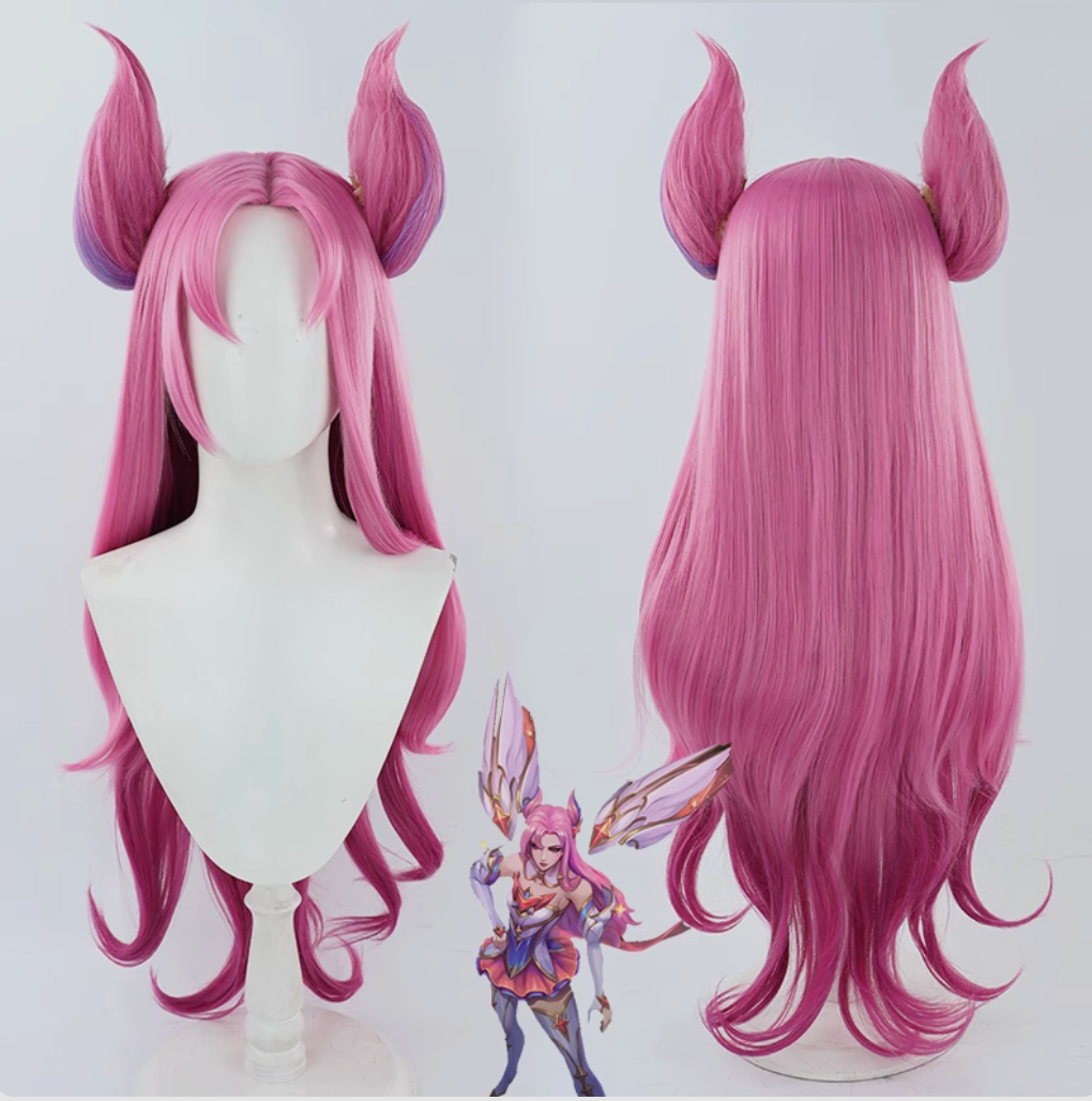LOL Star Guardian Kaisa Cosplay Wig Women 90cm Long Straight Mixed Color