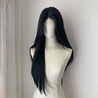 Lemailwig Black Long Straight Font Lace Wig