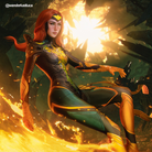 Lemailwig Orange Long Curly Front Lace Wig