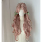 Lemailwig Pink Long Curly Front Lace Wig02