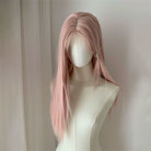 Lemailwig Pink Long Straight Front Lace Wig