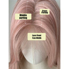 Lemailwig Pink Long Straight Front Lace Wig