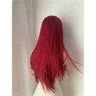 Lemailwig Red Long Straight Front Lace Wig