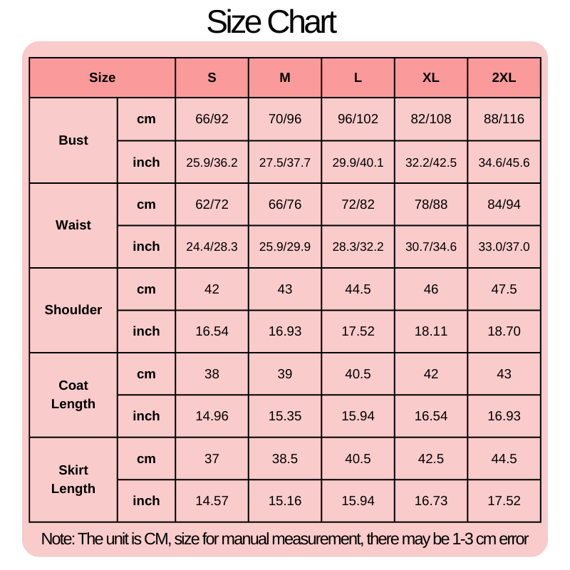 Size chart 1-1