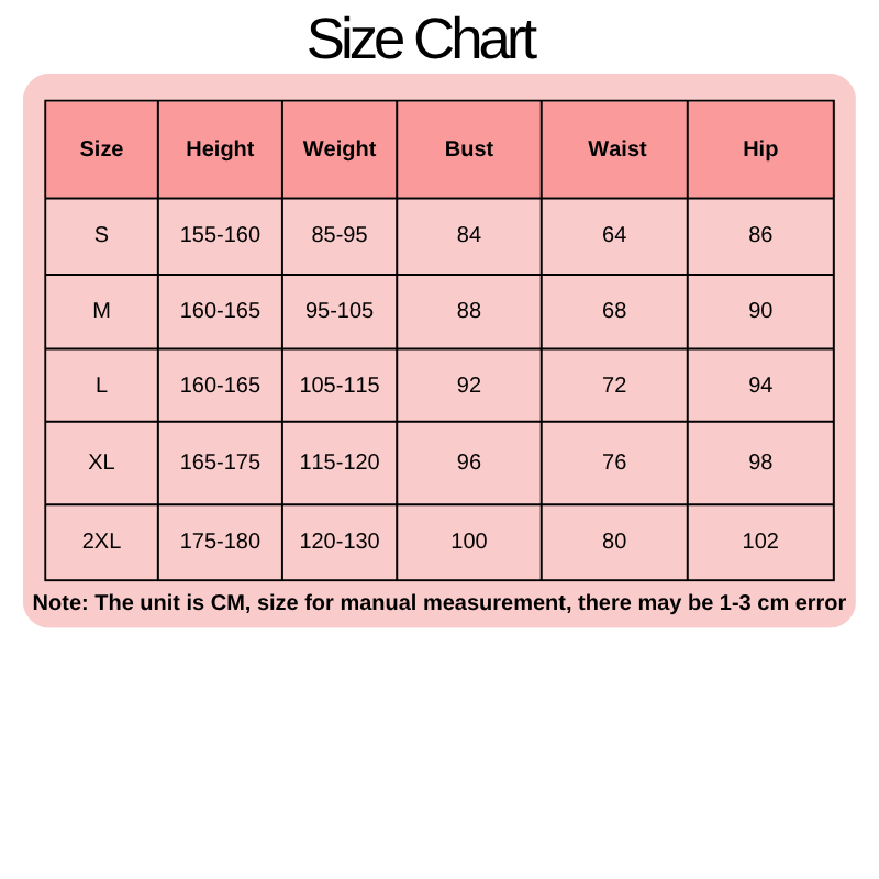 Size chart 169