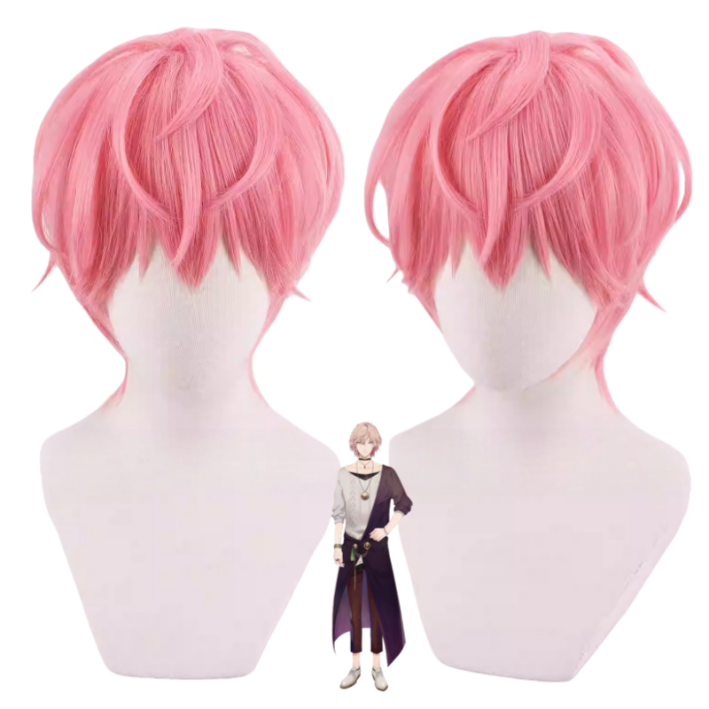 VtuberRikkaHolostarsShortPinkCosplayWig_1