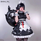 Zenless_Zone_Zero_Ellen_Joe_Black_Pink_Short_Cosplay_Wigs_2