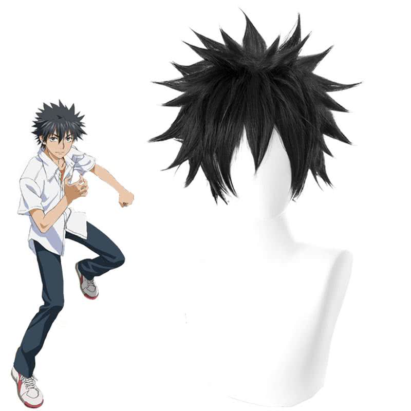 Anime A Certain Magical Index Kamijou Touma Short Black Men Cosplay Wigs - lemailwigs