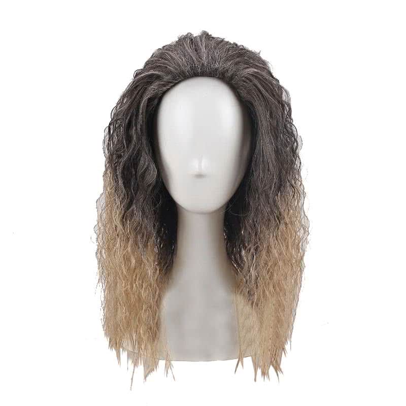 Anime Aquaman Arthur Curry Long Gradient Curly Cosplay Wigs - lemailwigs