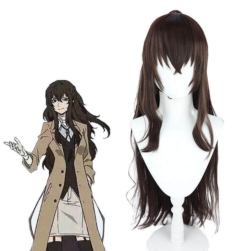 Anime Bungo Stray Dogs Dazai Osamu Long Brown Cosplay Wigs - lemailwigs